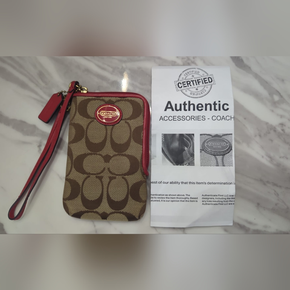 Coach Monogram Wristlet with Certificate of Authenticity